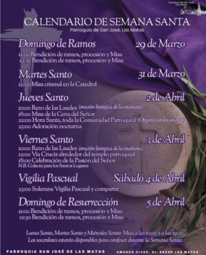 Calendario de Semana Santa 2026