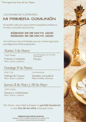 Actividades de Primera comunión